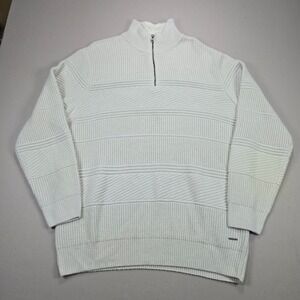 Projek Raw Sweater Mens XXL Quarter Zip Textured Knit Cream 143850TIP Off White‎